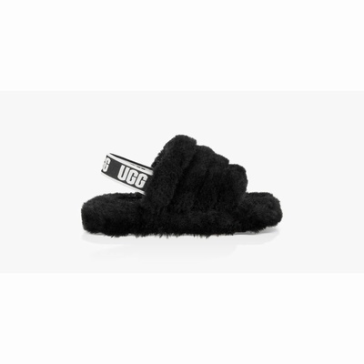 Chinelos UGG Fluff Yeah Criança Pretas | PT-ZQCAU